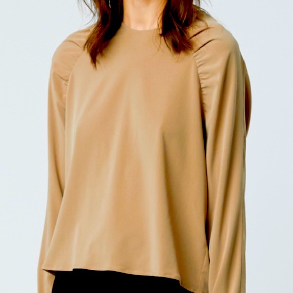 OAK + FORT Silk Beige Blouse - Picture 1 of 5